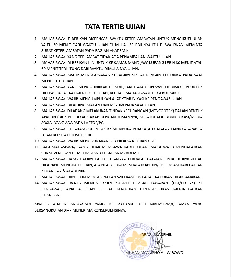 TATA TERTIB UJIAN